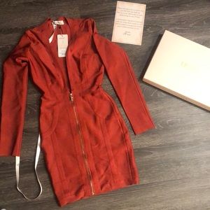 House of CB Valeria burnt orange bodycon dress